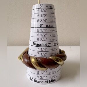 Twisted wood & Brass Bangle size 8”